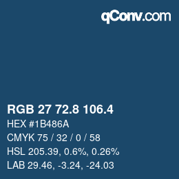 カラーコード: RGB 27 72.8 106.4 | qconv.com