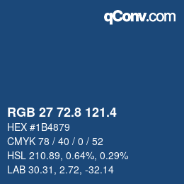 カラーコード: RGB 27 72.8 121.4 | qconv.com