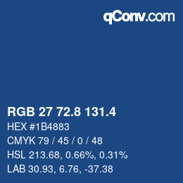 カラーコード: RGB 27 72.8 131.4 | qconv.com