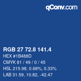 カラーコード: RGB 27 72.8 141.4 | qconv.com