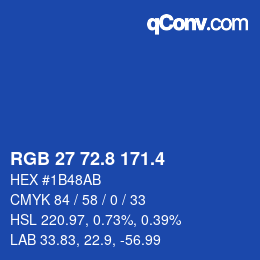 カラーコード: RGB 27 72.8 171.4 | qconv.com