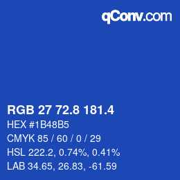 カラーコード: RGB 27 72.8 181.4 | qconv.com