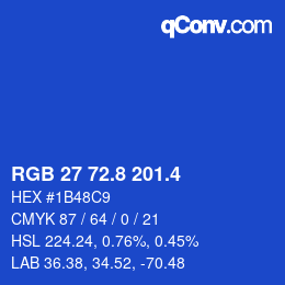 カラーコード: RGB 27 72.8 201.4 | qconv.com