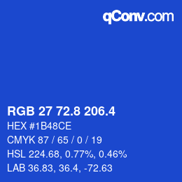 カラーコード: RGB 27 72.8 206.4 | qconv.com