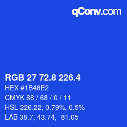 カラーコード: RGB 27 72.8 226.4 | qconv.com