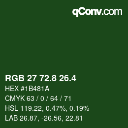 カラーコード: RGB 27 72.8 26.4 | qconv.com