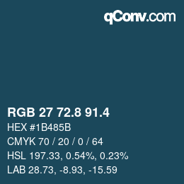 カラーコード: RGB 27 72.8 91.4 | qconv.com