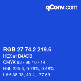 カラーコード: RGB 27 74.2 219.6 | qconv.com