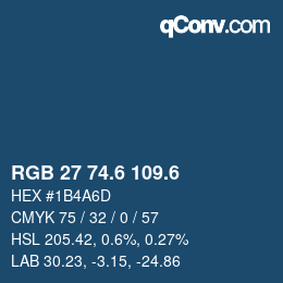 カラーコード: RGB 27 74.6 109.6 | qconv.com