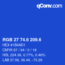 カラーコード: RGB 27 74.6 209.6 | qconv.com