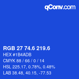 カラーコード: RGB 27 74.6 219.6 | qconv.com