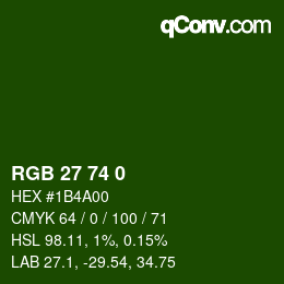 Farbcode: RGB 27 74 0 | qconv.com