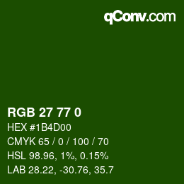 颜色代码: RGB 27 77 0 | qconv.com