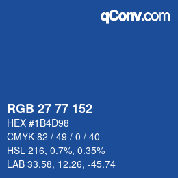 カラーコード: RGB 27 77 152 | qconv.com