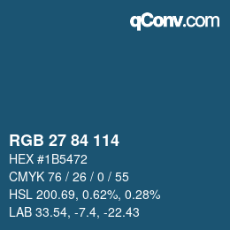 Color code: RGB 27 84 114 | qconv.com