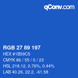 Color code: RGB 27 89 197 | qconv.com