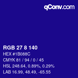 颜色代码: RGB 27 8 140 | qconv.com