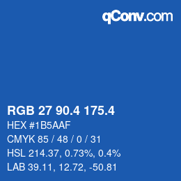 カラーコード: RGB 27 90.4 175.4 | qconv.com