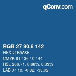 Color code: RGB 27 90.8 142 | qconv.com