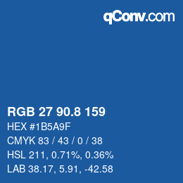 Color code: RGB 27 90.8 159 | qconv.com