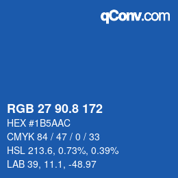カラーコード: RGB 27 90.8 172 | qconv.com