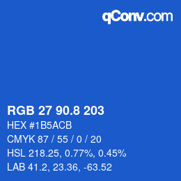 カラーコード: RGB 27 90.8 203 | qconv.com