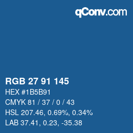 Color code: RGB 27 91 145 | qconv.com