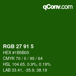 Color code: RGB 27 91 5 | qconv.com