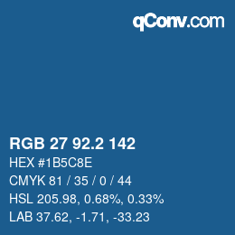 Color code: RGB 27 92.2 142 | qconv.com