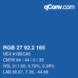 カラーコード: RGB 27 92.2 165 | qconv.com