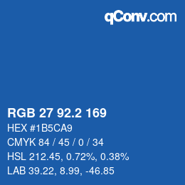 カラーコード: RGB 27 92.2 169 | qconv.com