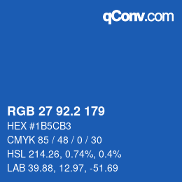 Color code: RGB 27 92.2 179 | qconv.com