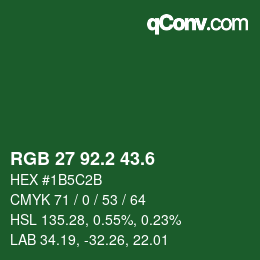 カラーコード: RGB 27 92.2 43.6 | qconv.com