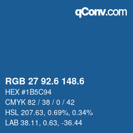 カラーコード: RGB 27 92.6 148.6 | qconv.com