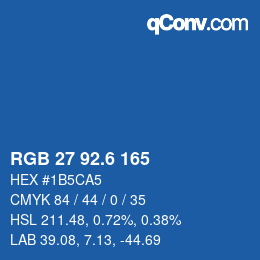 カラーコード: RGB 27 92.6 165 | qconv.com