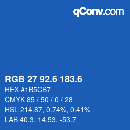 カラーコード: RGB 27 92.6 183.6 | qconv.com