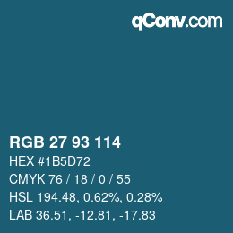 Color code: RGB 27 93 114 | qconv.com