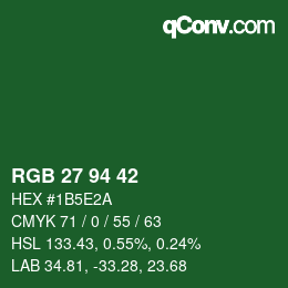 Code couleur: RGB 27 94 42 | qconv.com