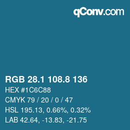 Color code: RGB 28.1 108.8 136 | qconv.com