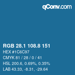 カラーコード: RGB 28.1 108.8 151 | qconv.com