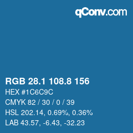 Color code: RGB 28.1 108.8 156 | qconv.com