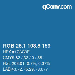 Color code: RGB 28.1 108.8 159 | qconv.com