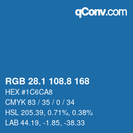Color code: RGB 28.1 108.8 168 | qconv.com