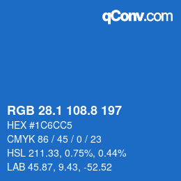 Color code: RGB 28.1 108.8 197 | qconv.com
