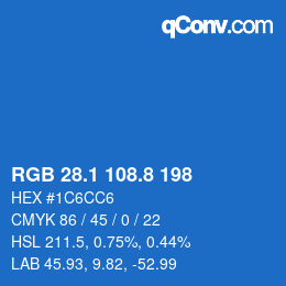カラーコード: RGB 28.1 108.8 198 | qconv.com