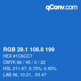 カラーコード: RGB 28.1 108.8 199 | qconv.com