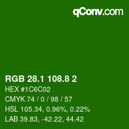 カラーコード: RGB 28.1 108.8 2 | qconv.com