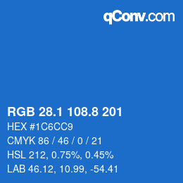 カラーコード: RGB 28.1 108.8 201 | qconv.com