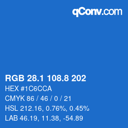 Color code: RGB 28.1 108.8 202 | qconv.com