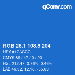 カラーコード: RGB 28.1 108.8 204 | qconv.com